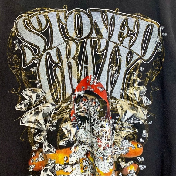 Yalong “Stoned Crazy” Oversized Embellished T-Shirt - Picture 3 of 3